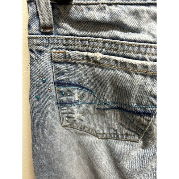 VTG Y2K Aeropostale Jeans Women 00S Blue Denim Pants Low Rise Flare Rhinestone - Picture 5 of 7